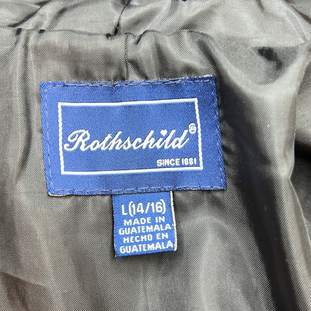 Rothschild Black Faux Fur Hooded Coat - Size Large  (14/16), Like New - Picture 3 of 7